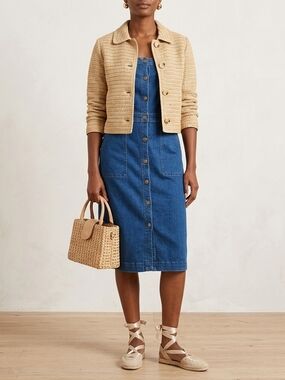 Barbour Blue Denim Darcie Pinafore Knee-length  Dress